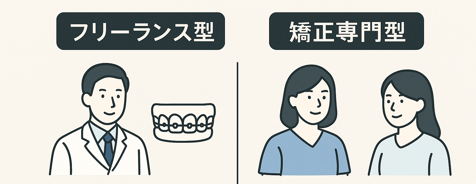 矯正専門型かフリーランス型か選び方